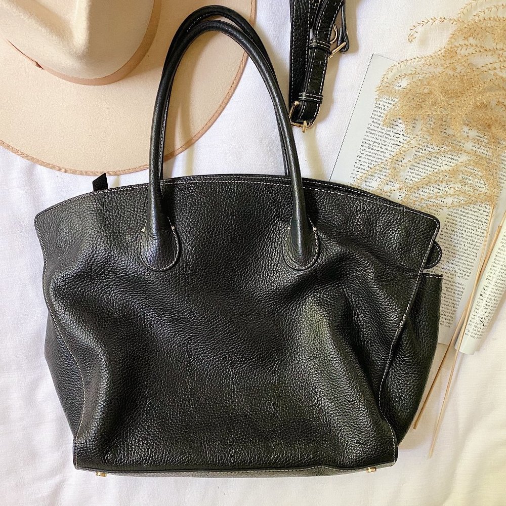 Classic Black Leather Tote Bag - Timeless Everyday Carry